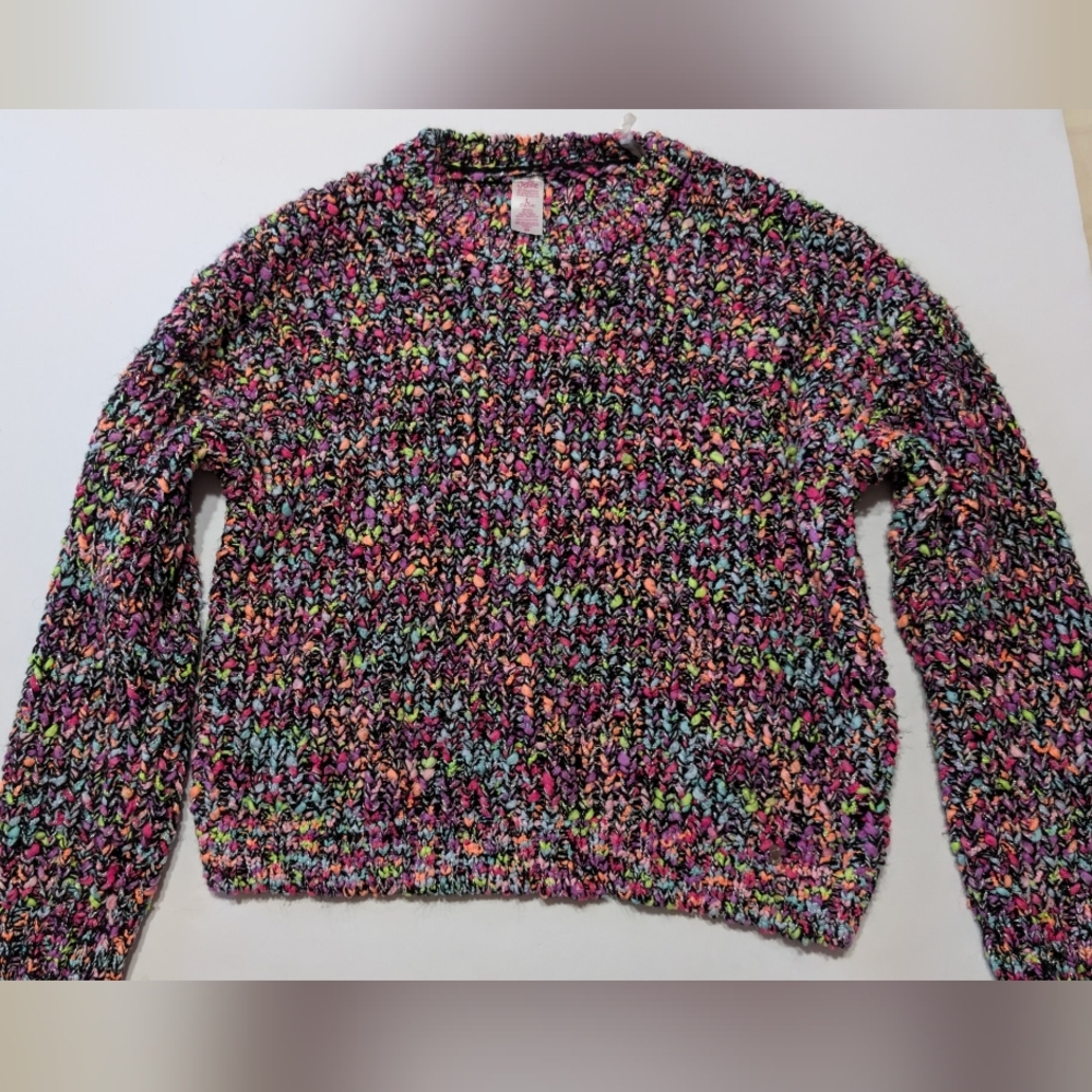 Justice Colorful Knit Girls Cardigan Large 12- 14